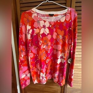 Talbots Bright Floral Lightweight Sweater